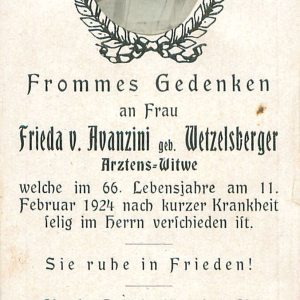 Avanzini von Frieda Geb. Wetzelsberger